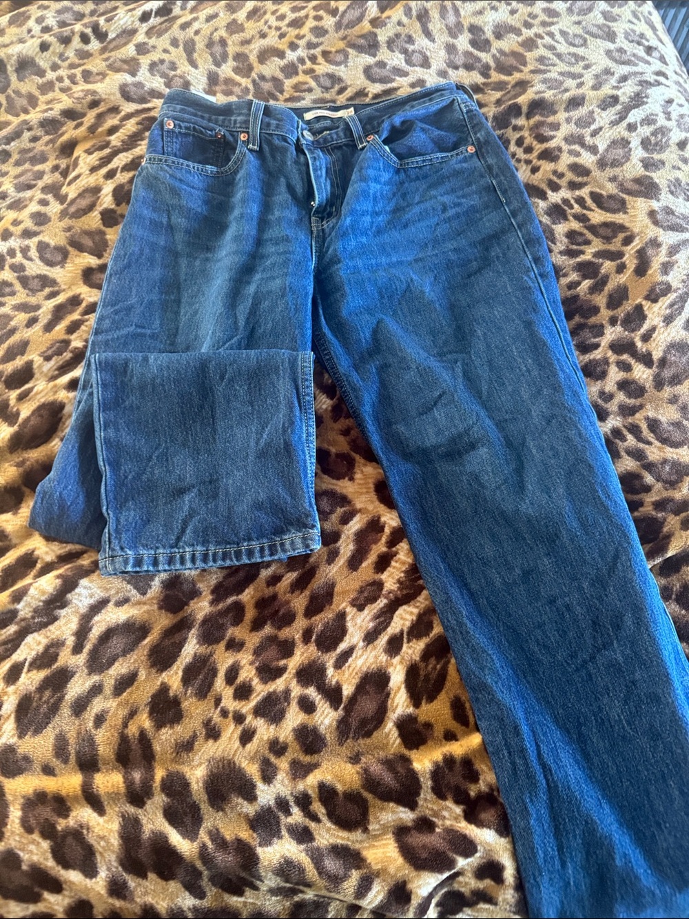 Levi's Women's Straight Leg Jeans in Dark Blue Denim